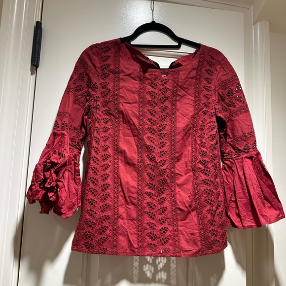 Express Red Size Small Cutout Tunic Top (Like New!) - Picture 1 of 5
